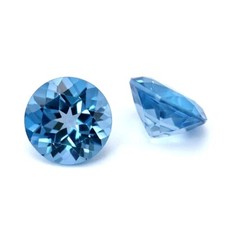 London Blue Topaz Gemstone Round Cut Shape Handmade Gemstone AAA Quality