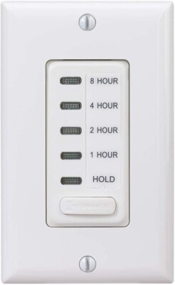NEW EI220W 1/2/4/8 Hour SPST 1800-Watt In-Wall Countdown Timer White Quietcool