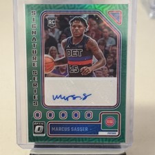 2023-24 Donruss Optic Marcus Sasser RC Rookie Signature Series Green Prizm Auto 