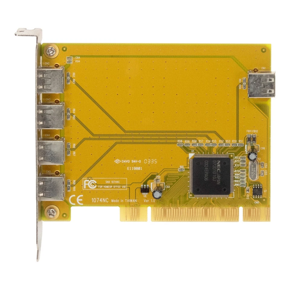 SUNIX 1074NC 4+1 PORT ALTA VELOCITÀ 480Mbps USB 2.0 Scheda PCI - Immagine 2 di 3