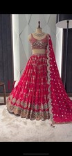 ASIAN BRIDAL LEHENGA INDIAN FASHIONABLE WEDDING PARTY WEAR DESIGNER LEHNGA CHOLI