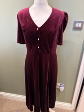 Roman red Velvet Occasion Party Event Ball Evening Dress Size 14