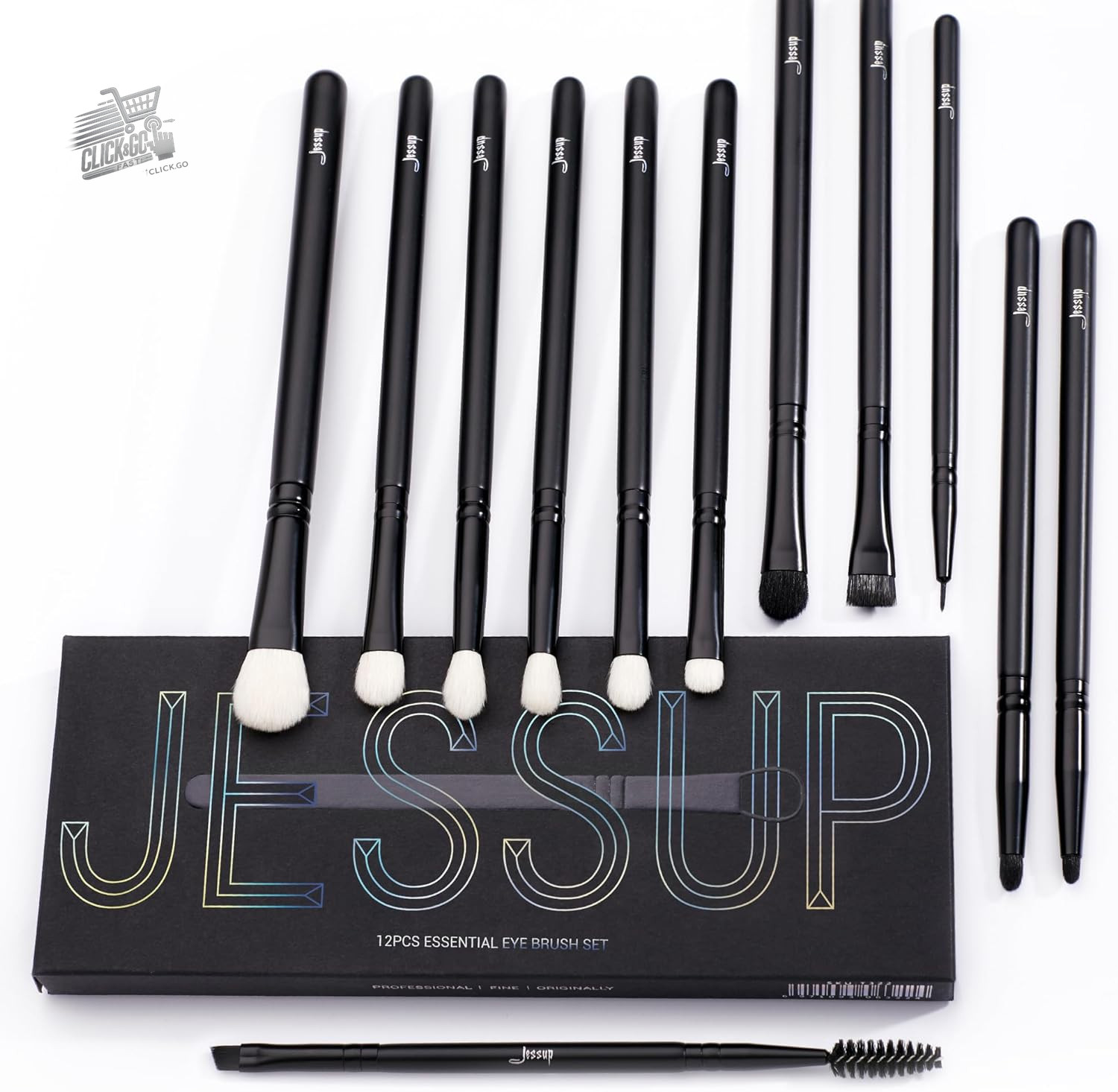 Set 12 Pennelli Occhi Professionali: Sfumature Perfette con Setole Mix