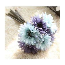 Silk Gerbera Daisy Bouquet - 7 Stems Artificial Flowers for Weddings, Parties, H