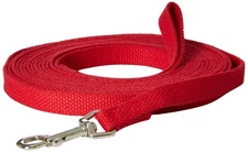 20 Ft Red Cotton Dog Leash Heavy Duty Training Lead with Nickel Plated Snap