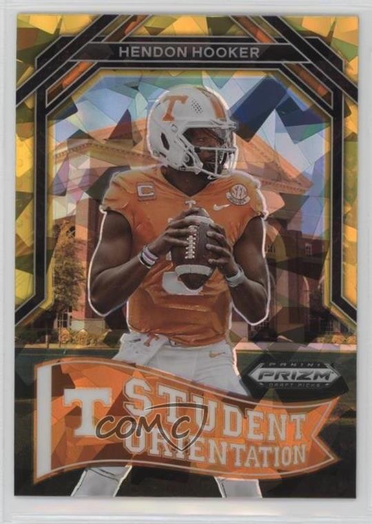 2023 Prizm Draft Picks Student Orientation Gold Ice Hendon Hooker Rookie RC 04h3