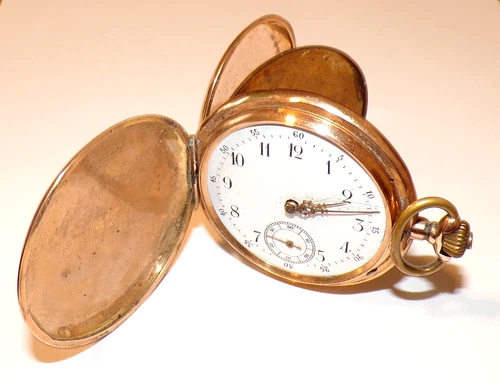 Antique 14K Gold (585) Remontoir French Pocket Watch, 17 Jewels, Spiral Breguet