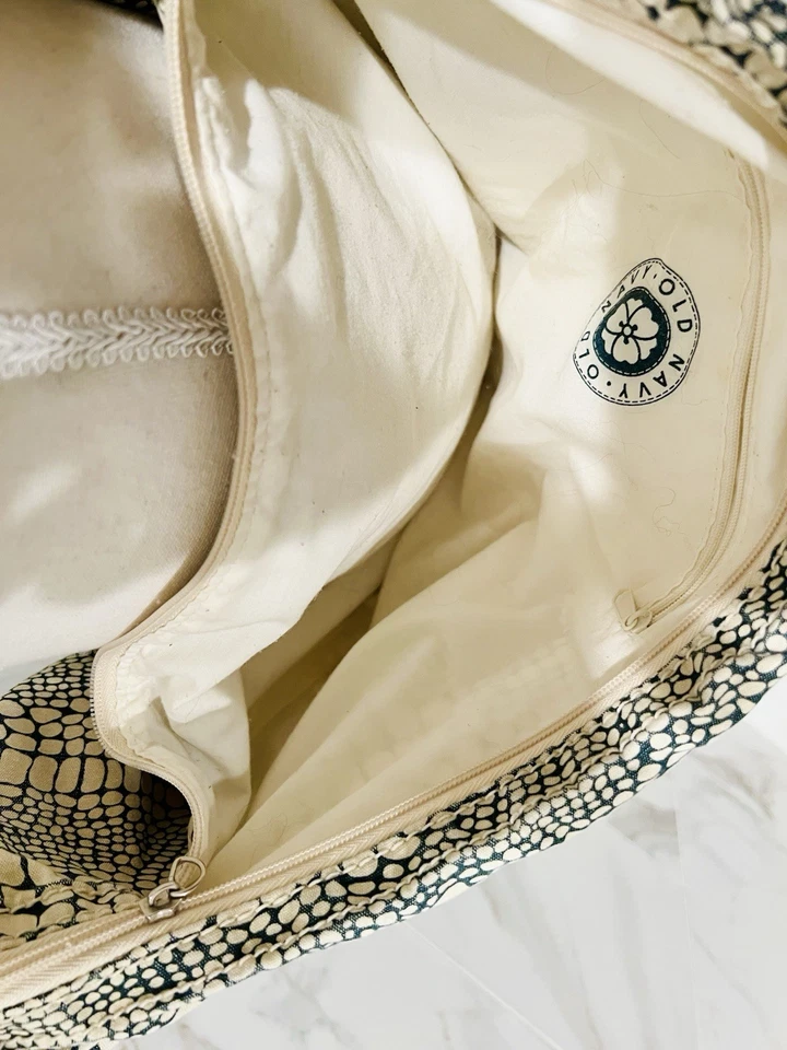 Bolso Hobo Antiguo Azul Marino Abstracto Estampado Guijarro - Usado Excelente Estado - Estampado Animal Foto 4 de 4