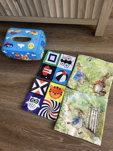Montessori Plush Tissue Box Baby Toy with Peter Rabbit