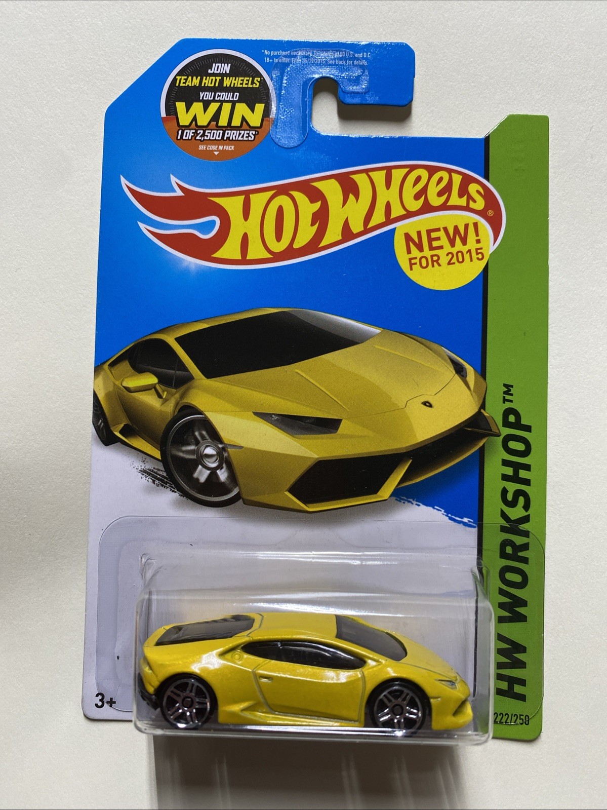 2015 Hot Wheels Lamborghini Huracán LP 610-4 Yellow 222/250