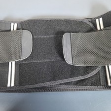 Black Neoprene Waist Trimmer Belt Adjustable Lumbar Support Back Brace XL