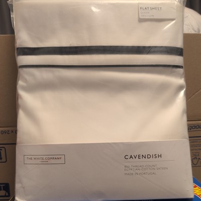 The White Company Cavendish 800 Fadenzahl flaches Blatt Queen 284 x 254 cm £130