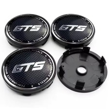 GTS Emblem Wheel Center Hub Caps 56MM/60MM Car Rim Covers Black Silver NEW
