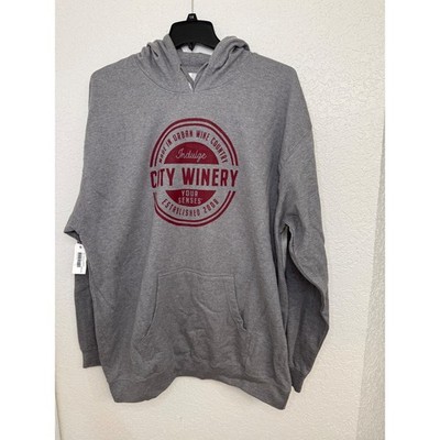 City Winery Wine Barrel Logo Hoodie Pullover Sweatshirt Gray Adult 2XL NWT