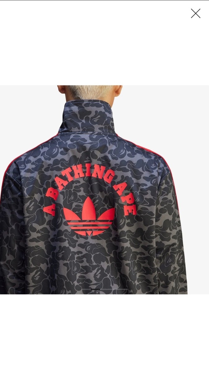 BAPE x adidas Firebird Track Top, Size 2XL Color Black