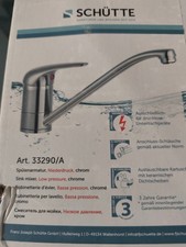 SCHÜTTE EINHEBEL-SPÜLENARMATUR NIEDERDRUCK CHROM SCHWENKBAR ZUBEHÖR *NEUWARE OVP