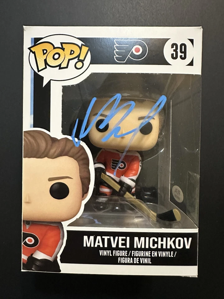 Matvei Michkov Philadelphia Flyers Firmado Personalizado Funko PSA CERTIFICADO ADN RARO Foto 3 de 4