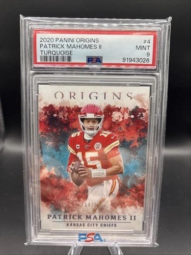 2020 Panini Origins - Patrick Mahomes II #4 Turquoise 14/25 PSA 9