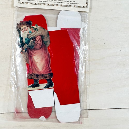 Vintage Old Print Factory Victorian Santa Small Gift Boxes Christmas - Picture 4 of 6