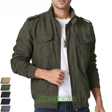 Men's Spring Fall Cotton Jacket Jacket Casual Cargo Work Lightweight Coat