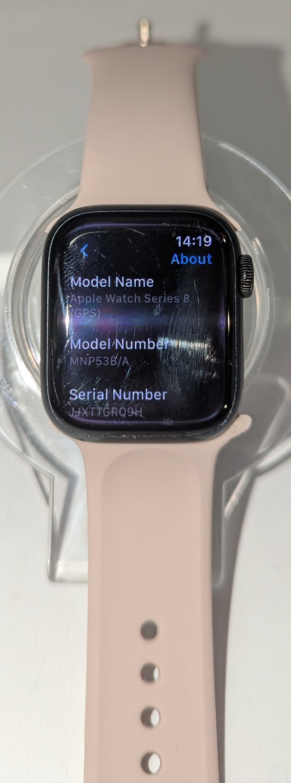 Apple Watch Series 8 41mm GPS 32GB Black Case Pink Sport Band 88% Battery (B) image 6