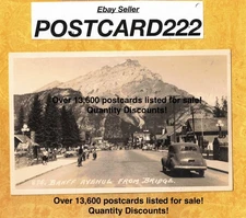 X Canada Alberta Banff 1930-50s rppc postcard FROM BRIDGE PB BYRON HARMON car