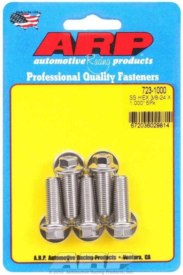 Arp 723-1000, Set of 5 Polished Stainless Steel S/S Bolt Kit - 6Pt. (5) 3/8-24 X — 第 3/4 张图片
