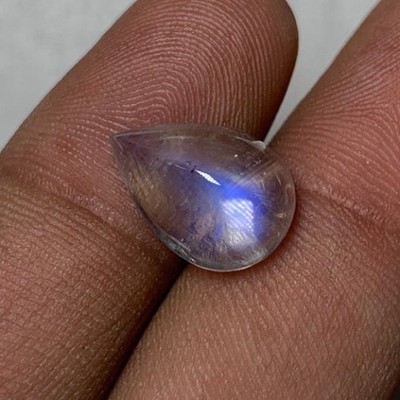 AAAAAAAA Quality Rainbow Moonstone Blue Fire Sugar Loaf Pear Shape Size 10X14 MM