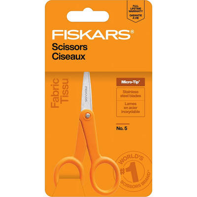 Fiskars Scissors 5 Inch Micro-Tip Scissors, Orange