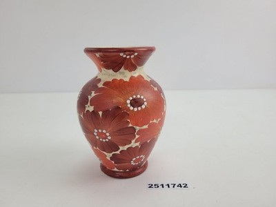 Vase F.G.S. Handgemalt Steingut Keramik Blüten Blumen 14,5cm Deko #2511742