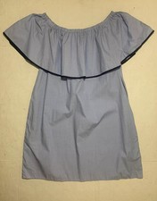J Crew Off-The-Shoulder Dress In End-On-End Blue Women’s Size Medium