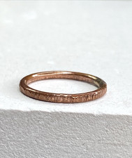 Copper Ring Stackable Hammered Rings band Size 4 Wedding Ring Unisex thin 2mm