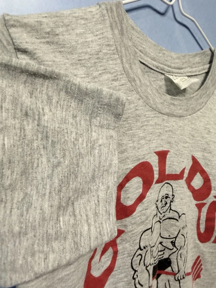Футболка 70-х Golds Gym California Blaze Stedman бирка одинарный шов США эластичная S - Изображение 3 из 4