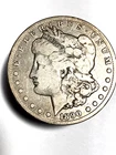 V Rare, U.S. 1890CC Morgan Silver Dollar, $1, Very Fine to Extra Fine