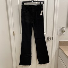 Anthropologie  Pilcro High Rise Straight Jeans Stretch Black size 28