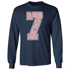 Six Seven 6 7 Meme – Varsity Style 7 Funny Long Sleeve T-Shirt