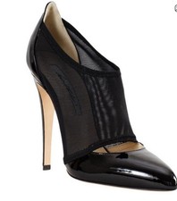 Brian Atwood Monroe Heels Size 37 7 Mesh-Elastic Patent Leather Stiletto Pumps