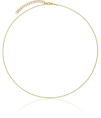 14K Massiv Gelbgold 0,8 mm Gedreht Halsband Hals Draht Kette Manschette Halsband...