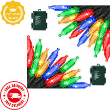 Battery Operated Christmas String Lights 2 Pack 33ft 100 LEDs Multicolor Waterpr