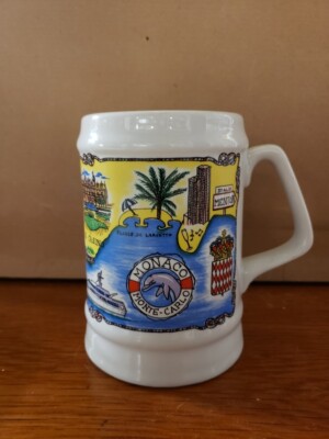 Colorful Monaco Monte Carlo Porcelain Souvenir Beer Mug