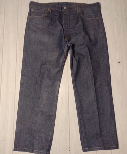 Levi’s 501 Jeans Men’s Size 42x34 Dark Denim Straight Leg Button Fly Red Tab - Picture 2 of 10