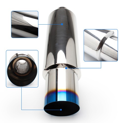 Automotive Racing Exhaust Pipe Muffler with Blue Tail Throat Universal