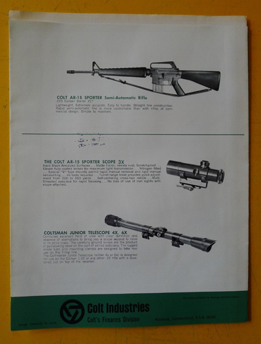 Vintage COLT Firearms Catalog & Price Sheet from 1966 Handguns Rifles Shotguns - Picture 5 of 5