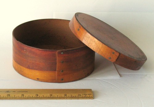 Graduated Set 4 Antique Pennsylvania Round Wood Lidded Pantry Boxes Primitive - Picture 6 of 11