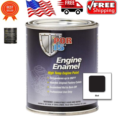 Long-Lasting Black Engine Enamel Paint for Superior Heat Resistance - 1 Quart