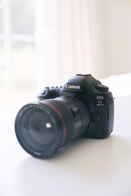 Canon 5D Mark IV with Canon 24-70mm F2.8L II USM Lens. Black Body, Camera & Lens