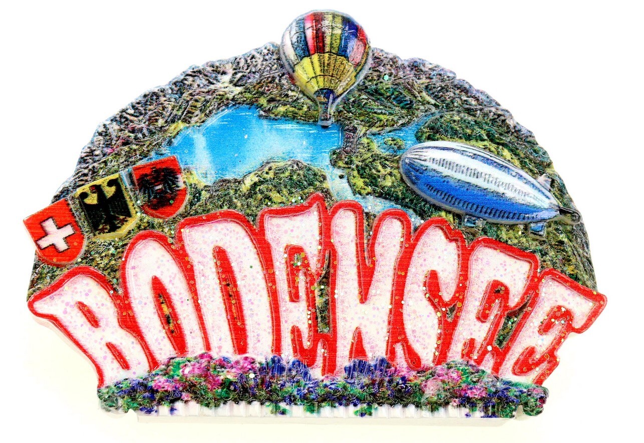 Lake Constance magnet poly souvenir Switzerland Austria Germany Zeppelin