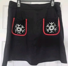 Unique Vintage Smak Parlour  Black  Mini With Snowflake On Pockets. Size 1X