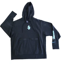 Nike Los Angeles LA Lakers Men 2XL City Edition Courtside Hoodie Black Baby Blue