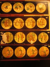 41215a 8x Latarnia Magica szklany obraz 6x20cm humor mocno używany